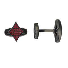 Unisex Tarot-manschettknappar, röd, svart PVD