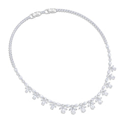 Palace Halsband, Vit, Rhodiumpläterad