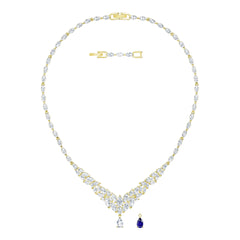 Louison Necklace, White, Gold-tone plated