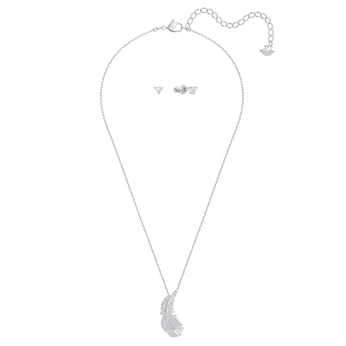 Nice Set, White, Rhodium plated