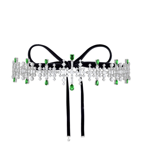 Perfection Choker, Multi-colored, Rhodium plated