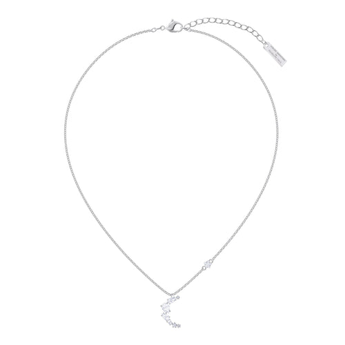 Moonsun Necklace, White, Rhodium plated
