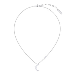 Moonsun Necklace, White, Rhodium plated