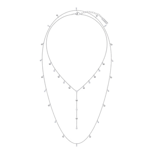 Moonsun Necklace, White, Rhodium plated