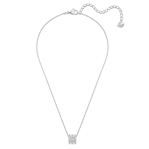 Further Pendant, White, Rhodium plated