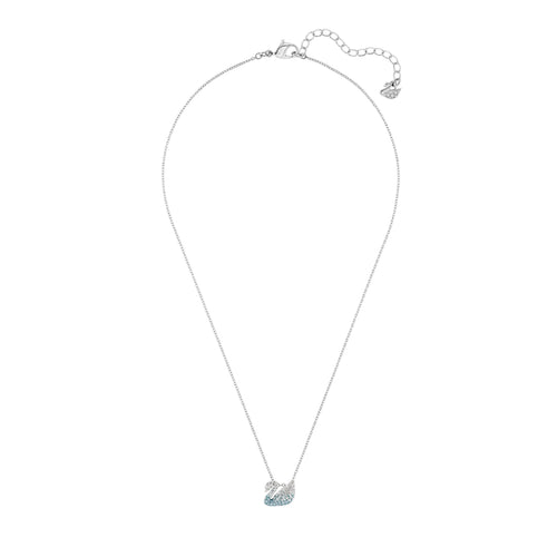 Iconic Swan Pendant, Multi-colored, Rhodium plated