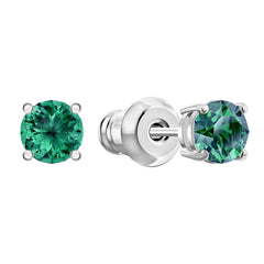 Attract Stud Pierced Earrings, Green, Rhodium plated