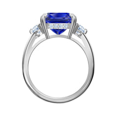 Attract Cocktail Ring, Blue, Rhodium plated