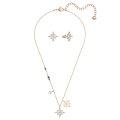 Swarovski Symbol Star Set, vit, roséguld pläterad