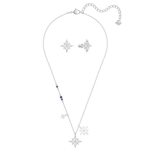 Swarovski Symbol Star Set, White, Rhodium plated