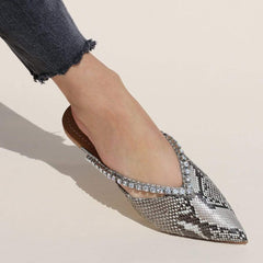 Mode Wild Snake Point spetsiga platta skor 