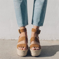 Fashion Simple Woven Wedge Sandals