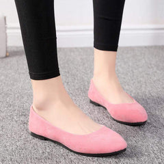 Pointed Flat Bottom Shallow Mouth Candy Color Shoes