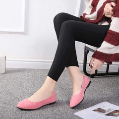 Pointed Flat Bottom Shallow Mouth Candy Color Shoes