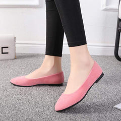 Pointed Flat Bottom Shallow Mouth Candy Color Shoes