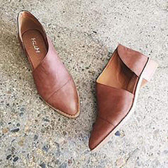 Mode Retro Spetsiga Grund Plattsula Skor 