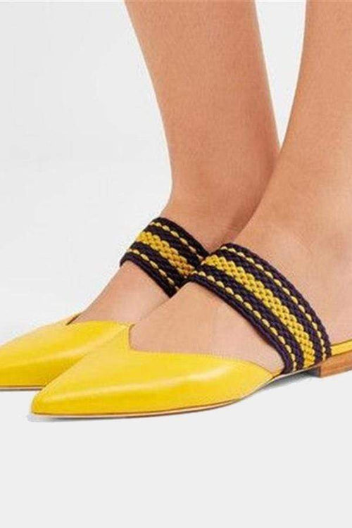 Mode mångsidiga spetsiga platta skor 