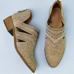 Fashion retro back zipper casual shoes