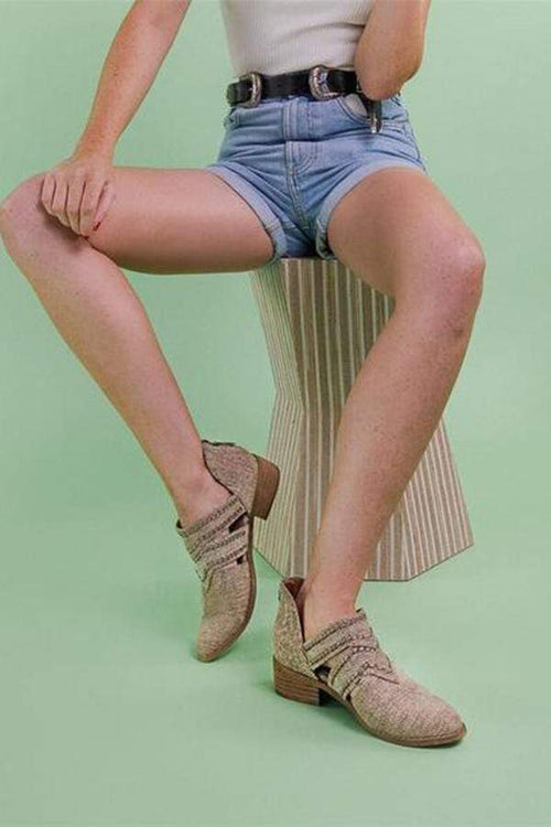 Fashion retro back zipper casual shoes