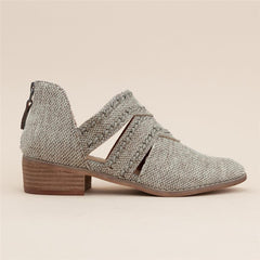 Fashion retro back zipper casual shoes