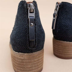 Fashion retro back zipper casual shoes