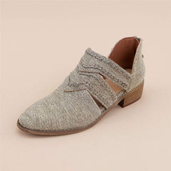 Fashion retro back zipper casual shoes