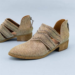 Fashion retro back zipper casual shoes