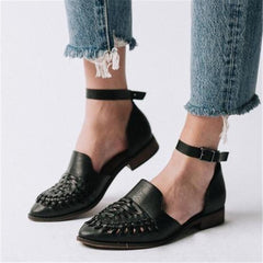 Women's Woven Hollow Pointed   Flat Shoes