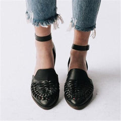 Women's Woven Hollow Pointed   Flat Shoes