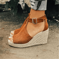 Fashion versatile leopard wedge sandals