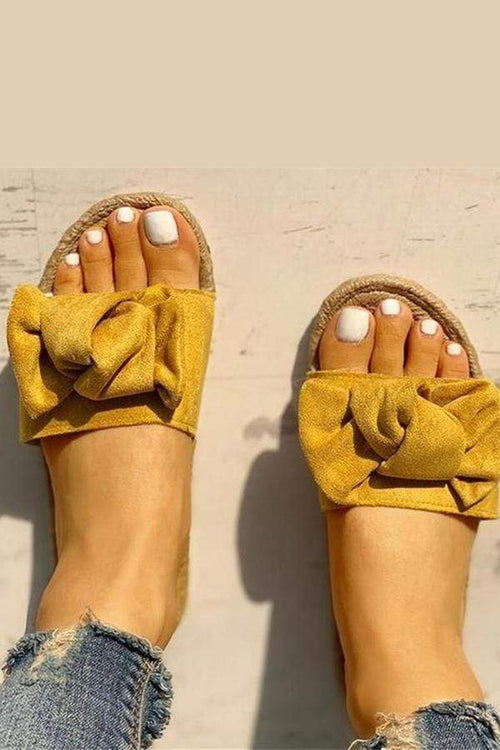 Bowknot Design Hempen Cord Flat Tofflor 