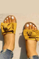 Bowknot Design Hempen Cord Flat Tofflor 