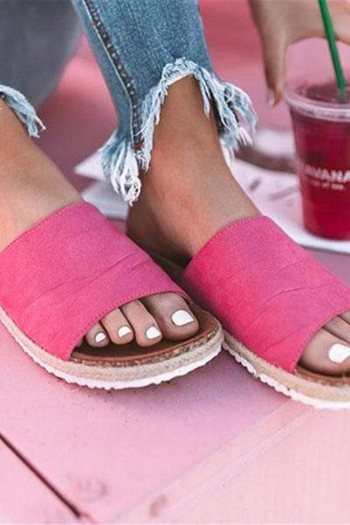 Fashion vintage straw flat slippers