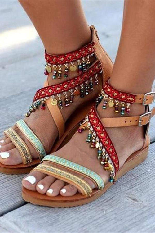 Fashion Vintage Bohemian Ethnic Flat Sandals