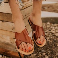 Fashion Wild Cross Flat Slippers