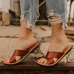 Fashion Wild Cross Flat Slippers