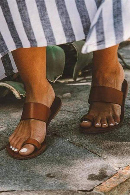 Mode Retro Toe Platt Tofflor 