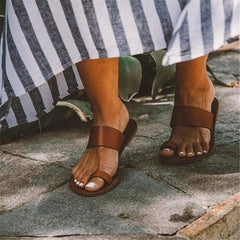 Fashion Retro Toe Flat Slippers