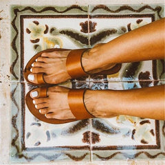 Fashion Retro Toe Flat Slippers