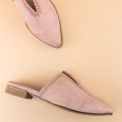 Fashion   Versatile Woven Pointed Flat Shoes