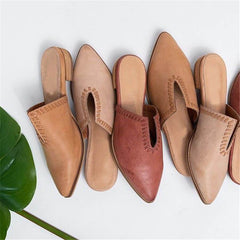 Fashion   Versatile Woven Pointed Flat Shoes