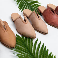 Fashion   Versatile Woven Pointed Flat Shoes