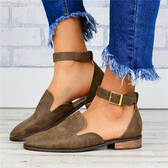 2019 Simple Hollow Artificial Leather Single Shoes flat Loafers