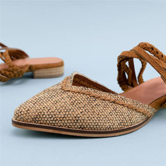 Fashion Vintage   Weave Pointed Flat Shoes
