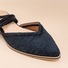 Fashion Vintage   Weave Pointed Flat Shoes