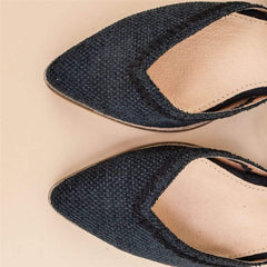 Fashion Vintage   Weave Pointed Flat Shoes