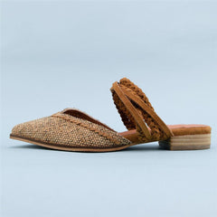 Fashion Vintage   Weave Pointed Flat Shoes