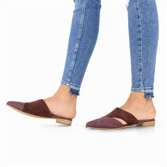 Mode Retro mångsidiga spetsiga platta skor 