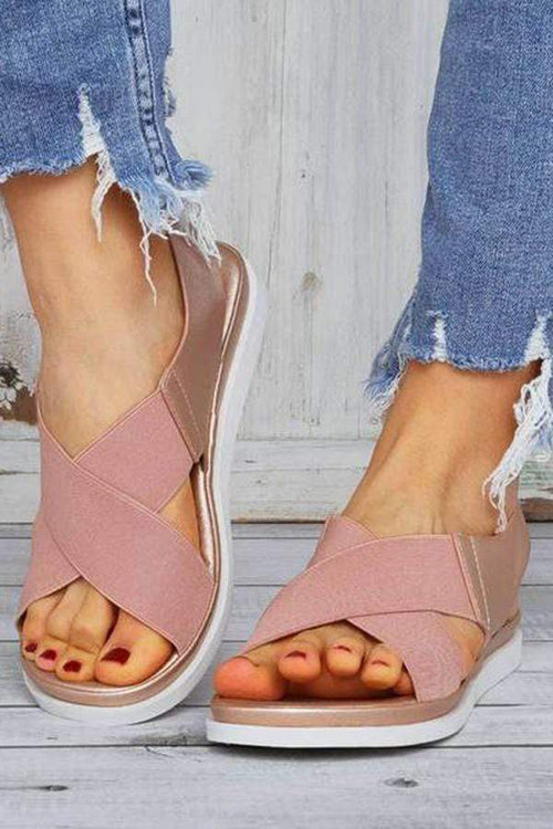 Fashion Casual Cross Elastic Sandals
