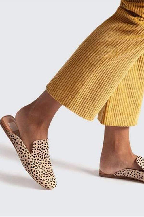 Mode Retro fyrkantiga platta tofflor 